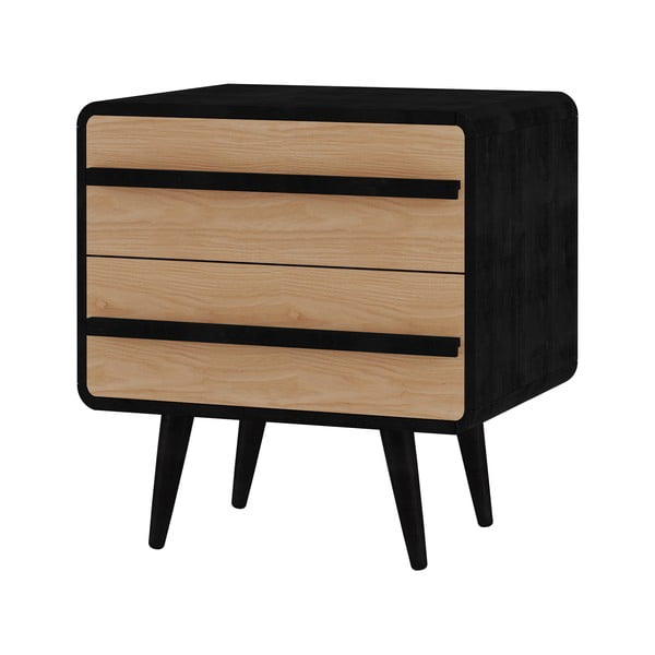 Noptieră neagră/în culoare naturală Chantal – Støraa-image-1