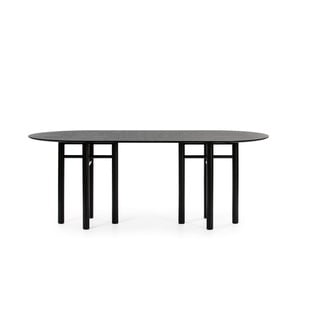Masă dining ovală Teulat Junco, lungime 200 cm, negru