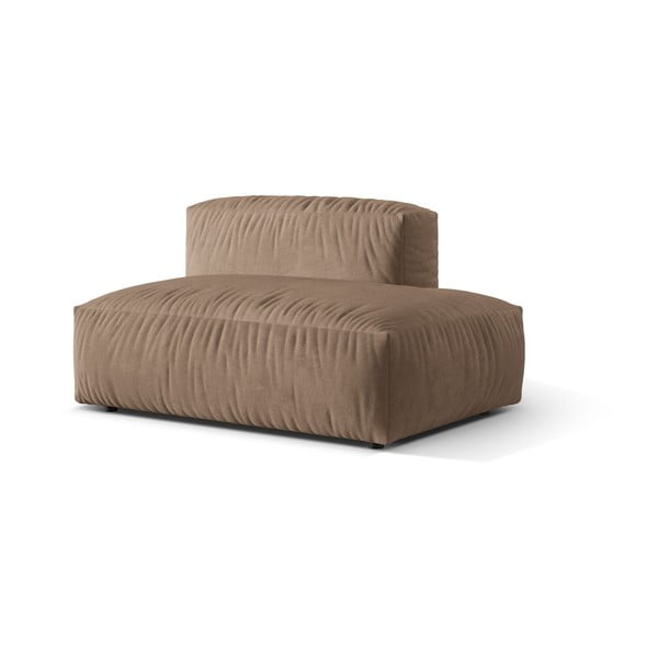 Modul pentru canapea modulară maro deschis cu tapițerie din catifea (cu colț pe partea dreaptă) Martina – Micadoni -image-1