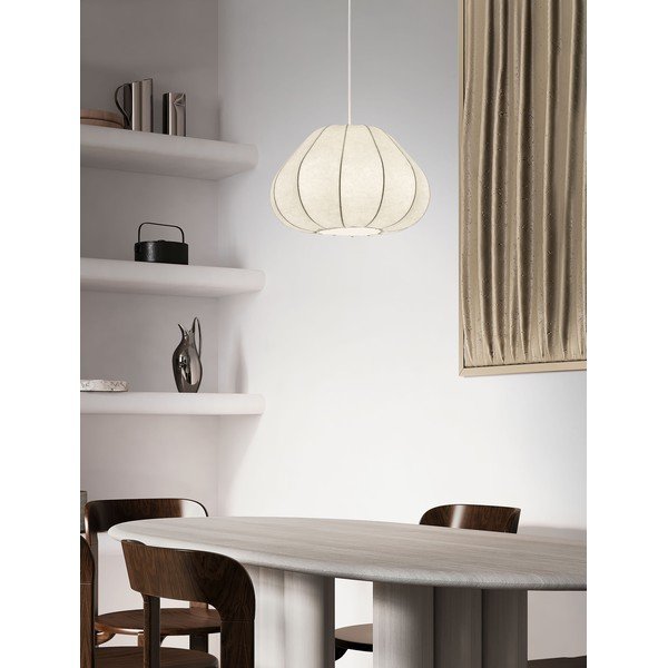 Lustră alb mat din material textil ø 50 cm Bora – Nova Luce-image-1