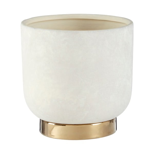 Ghiveci din gresie ceramică Premier Housewares Callie, ø 16 cm, alb - auriu