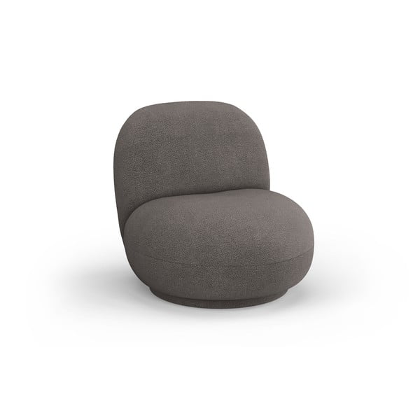 Fotoliu gri cu tapițerie din stofă bouclé Chuck – Micadoni Home