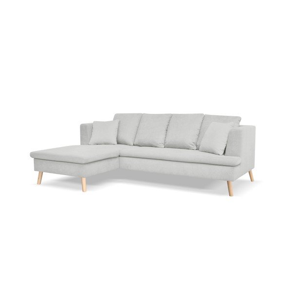 Canapea cu 4 locuri cu extensie pe partea dreaptă Cosmopolitan design Newport, gri deschis-image-1
