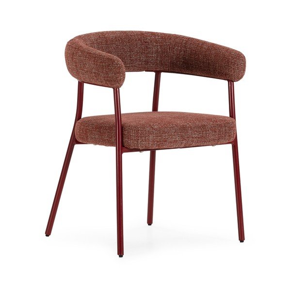 Set de scaune de sufragerie teracotă cu cotiere 2 buc. tapițat Yuri – MOME