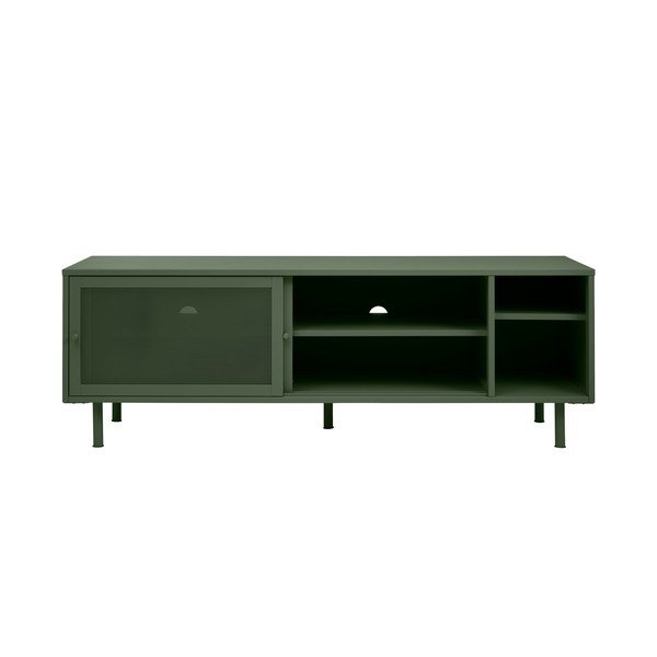 Comodă TV verde-închis din metal 160x55 cm Veep – Unique Furniture-image-3