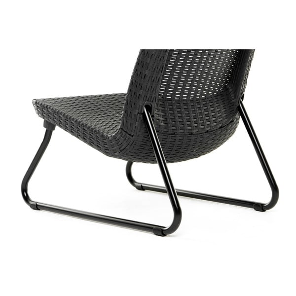 Set mobilier de grădină gri închis din ratan artificial pentru două persoane Rio – Keter-image-2