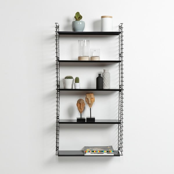 Etajeră cu 3 rafturi Metaltex Libro, negru, lățime 70 cm-image-1