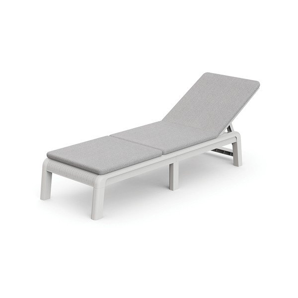 Șezlong de grădină gri deschis din plastic/capitonat ajustabil/pliabil Atlas – Keter