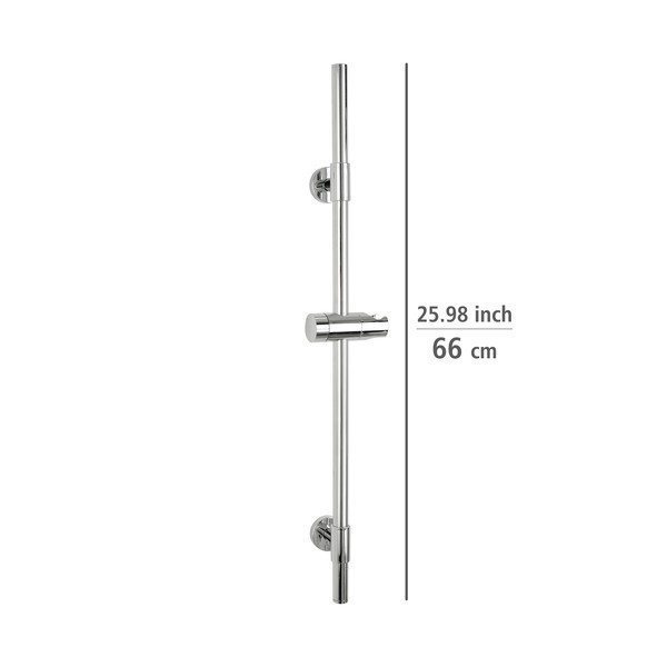 Tijă de duș argintiu-lucios de montat pe perete din oțel inoxidabil 66 cm Basic – Wenko-image-1