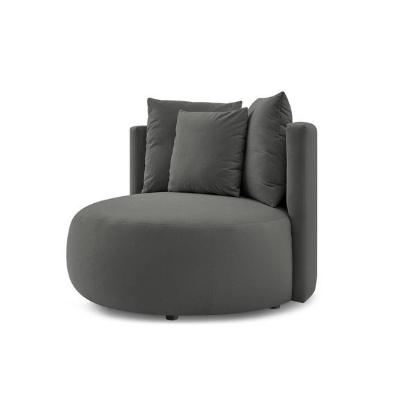 Fotoliu gri deschis cu tapițerie din catifea Cesar – Bobochic Paris