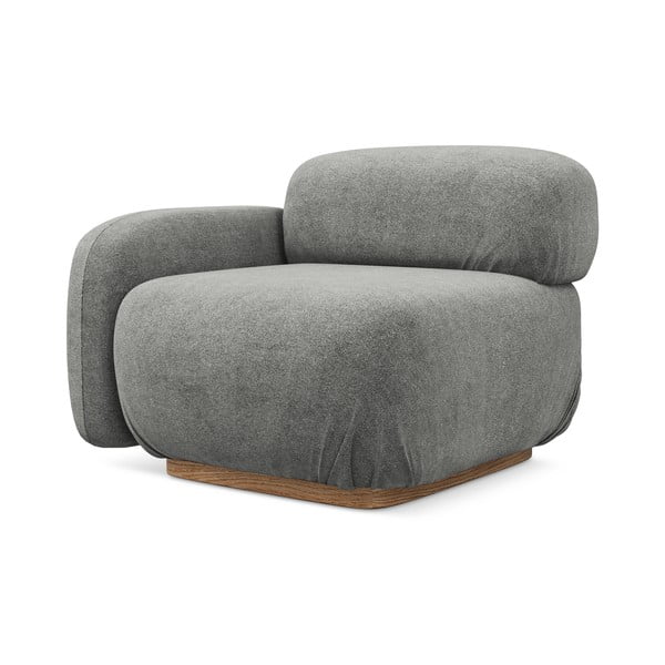 Modul pentru canapea modulară gri cu tapițerie din țesătură bouclé (cu colț pe partea stângă) Ailani – Makamii-image-2