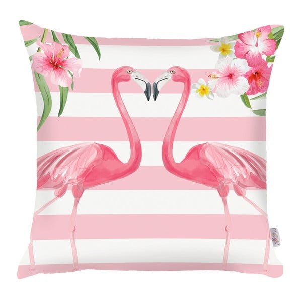 Față de pernă Mike & Co. NEW YORK Lovely Flamingos, 43 x 43 cm, roz