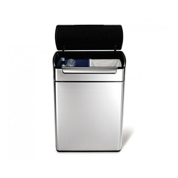 Coș de gunoi din oțel pentru deșeuri sortate 48 l Dual - simplehuman-image-1