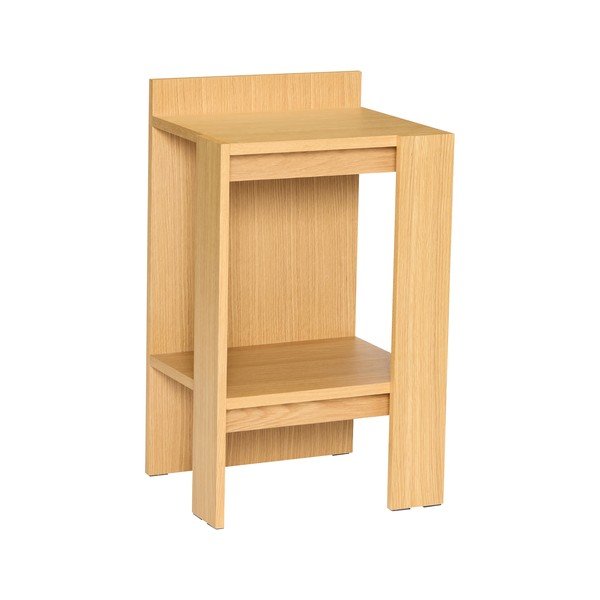 Noptieră în culoare naturală cu rafturi cu aspect de lemn de stejar Merge – Hübsch