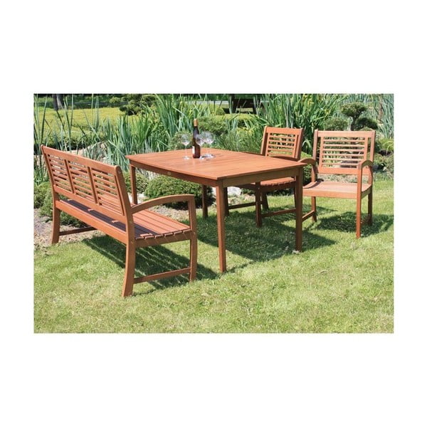 Masă  de grădină din lemn de eucalipt 90x150 cm Madison – Garden Pleasure-image-1