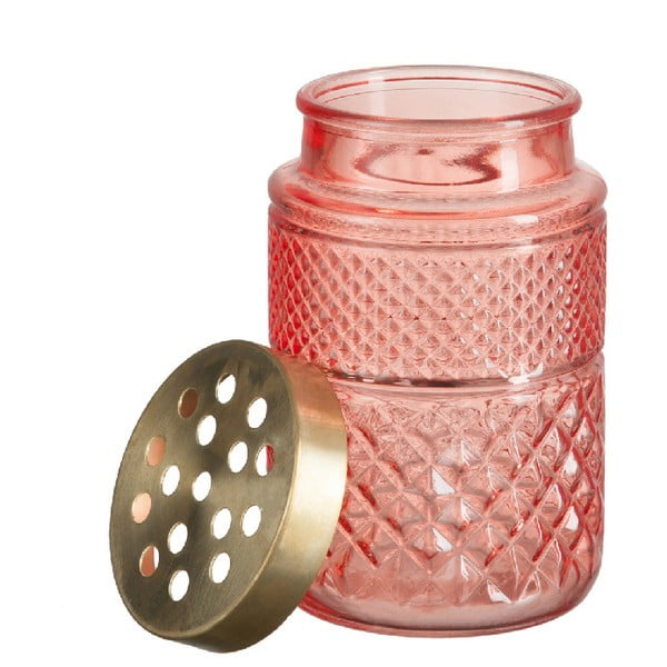 Vază din sticlă J-Line Brass, înălțime 19 cm, roz