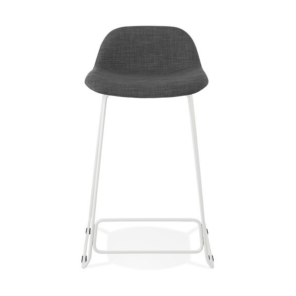 Scaun de bar cu picioare albe Kokoon Vancouver mini, înălțime 66 cm, gri închis-image-3
