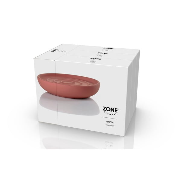 Săpunieră roșu-deschis din porțelan Nova – Zone-image-3