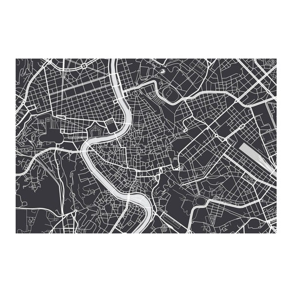 Tablou Homemania Maps Rome Black, 70 x 100 cm