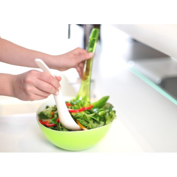 Tacâm pentru salată Vialli Design, alb - verde-image-1