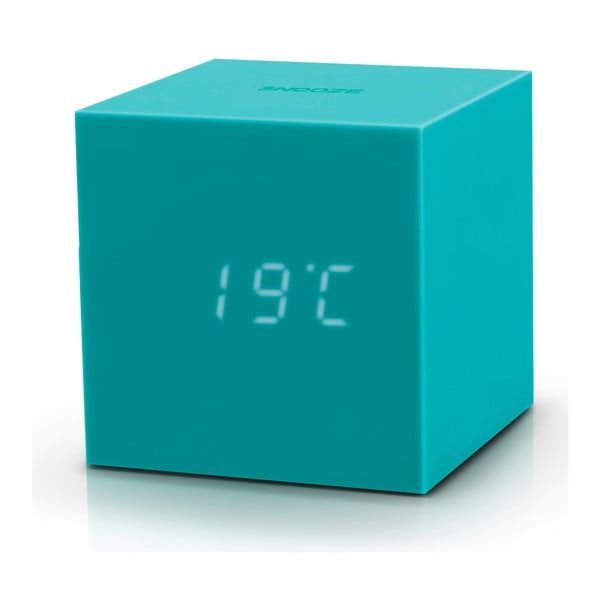 Ceas deșteptător cu LED Gingko Gravity Cube, turcoaz-image-3