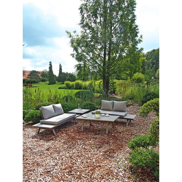 Set mobilier de grădină, construcție din aluminiu Garden Pleasure Celia, gri-image-1