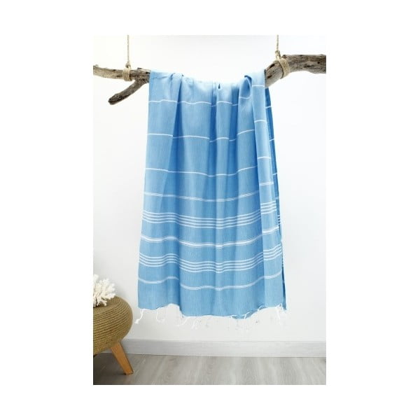 Prosop cu dungi Hammam Classic Style, 100 x 180 cm, albastru