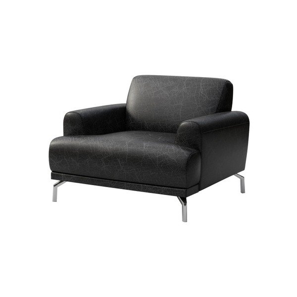 Fotoliu din piele MESONICA Puzo, negru-image-2