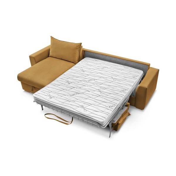 Colțar galben extensibil cu tapițerie din catifea reiată  (cu colț variabil) Augustin – Bobochic Paris-image-3
