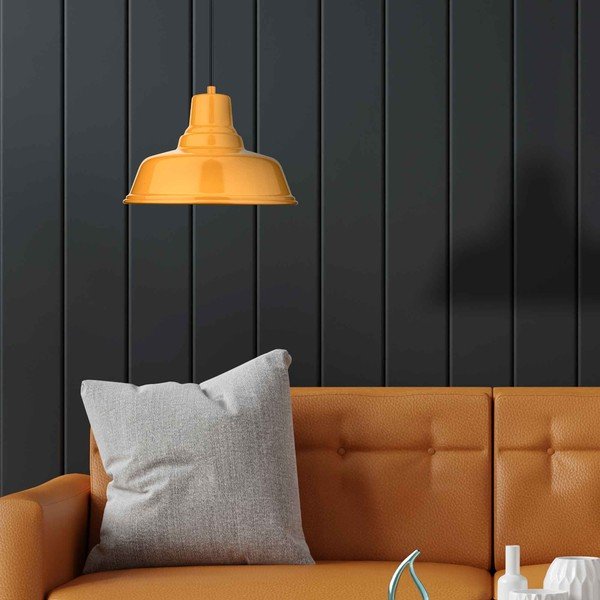 Lustră galben ocru din metal ø 32 cm Pawn – Squid Lighting-image-1