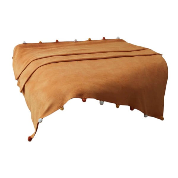 Cuvertură galben-muștar din polar, fleece 200x220 cm Pom Pom – Mijolnir