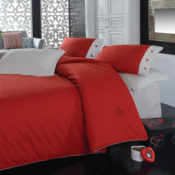 Lenjerie de pat cu cearșaf Red, 200 x 220 cm