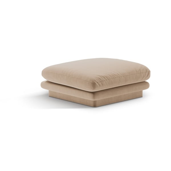 Taburet bej cu tapițerie din catifea Torino – Micadoni 