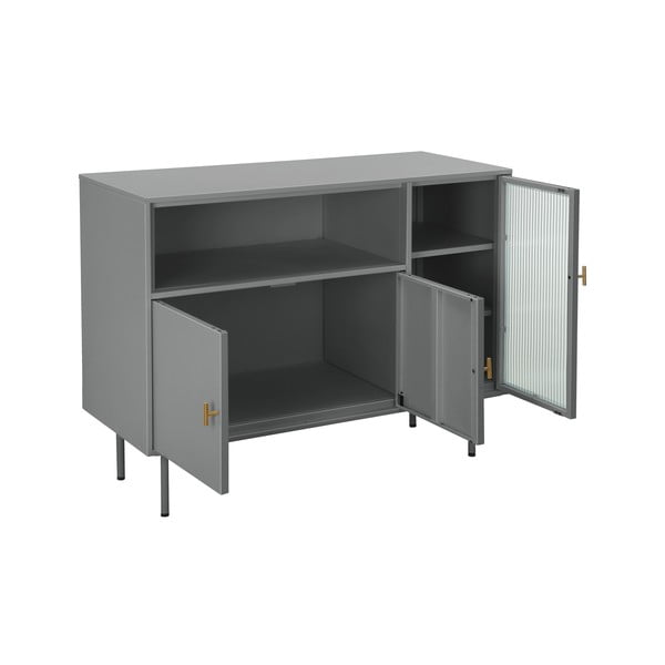 Vitrină gri din metal 104x80 cm Rosalie – Støraa-image-3