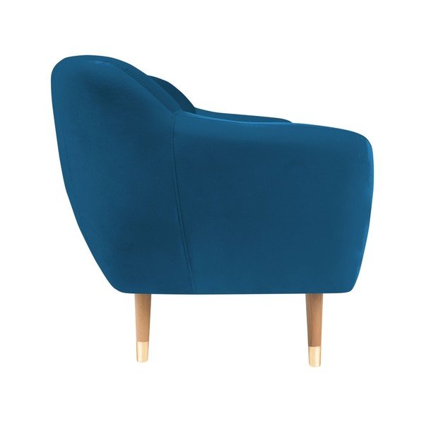 Canapea cu tapițerie din catifea Mazzini Sofas Benito, albastru, 158 cm-image-3