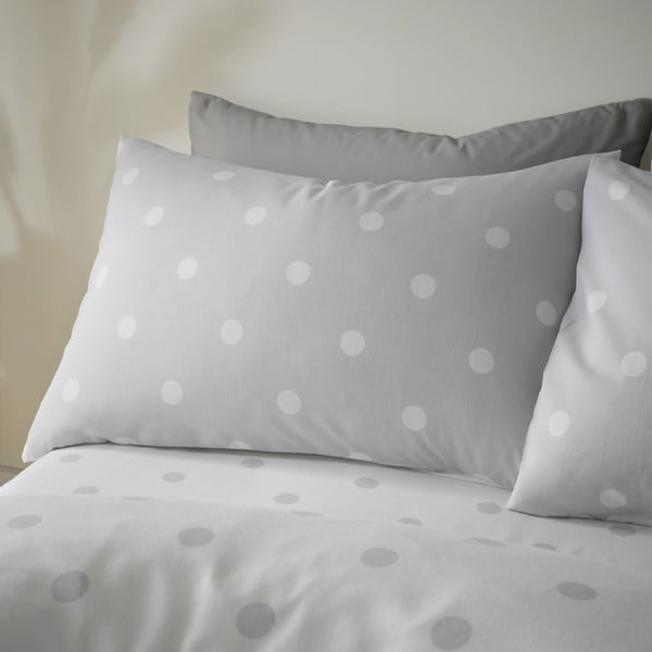 Lenjerie de pat albă/gri deschis pentru pat de o persoană 135x200 cm – Catherine Lansfield-image-3