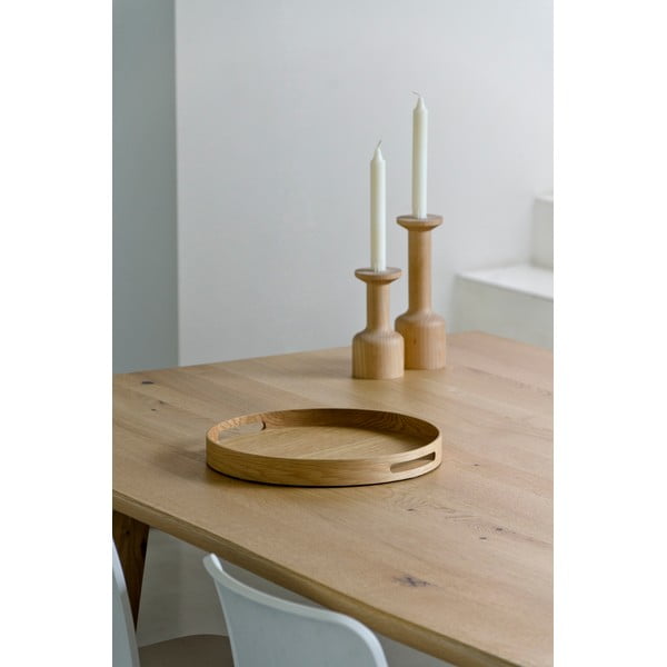 Tavă rotundă din lemn Wireworks Busboy Oak, ø 30,8 cm-image-1