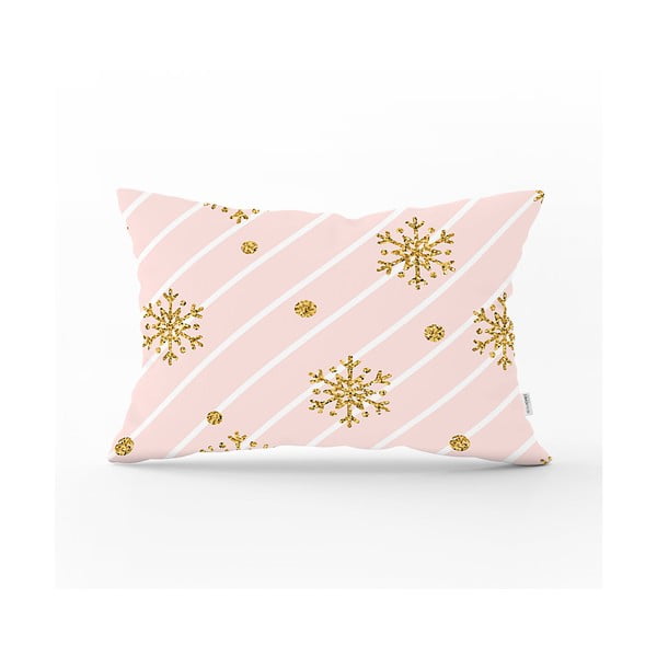 Față de pernă cu model de Crăciun Minimalist Cushion Covers Golden Snowflake, 35 x 55 cm