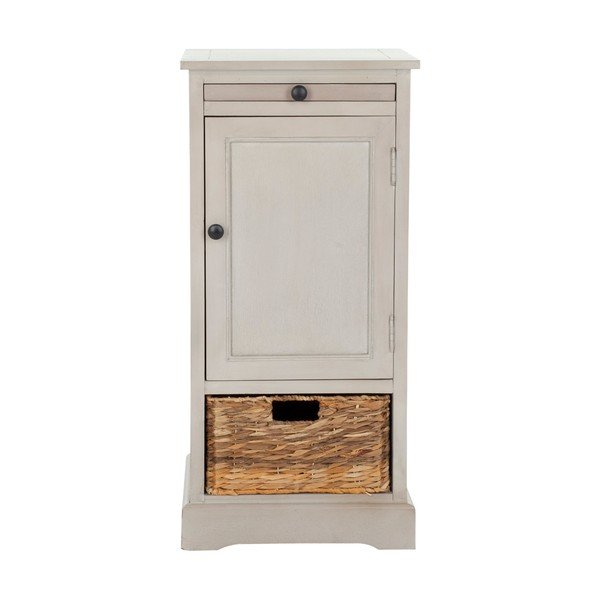 Comodă cu coș din rattan Safavieh Raven, gri-image-2