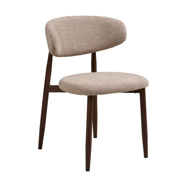 Scaun de dining bej/maro închis tapițat Levanto – House Nordic