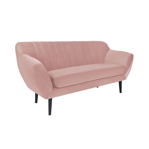 Canapea cu 2 locuri și picioare negre Mazzini Sofas Toscane, roz deschis-image-1