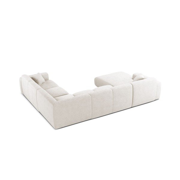 Colțar alb cu tapițerie din țesătură bouclé (în formă de "U") Molino – Micadoni -image-2