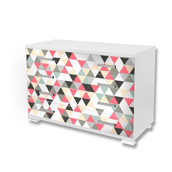 Tapet autocolant mobilă Dimex Triunghiuri colorate, 125 x 85 cm