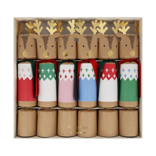 Pocnitori de Crăciun 6 buc. Reindeers in Jumpers – Meri Meri