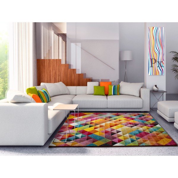 Covor Universal Belis Triangles, 140 x 200 cm, multicolor-image-1