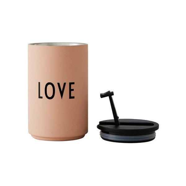 Cană termos portocalie/bej 350 ml Love – Design Letters-image-2