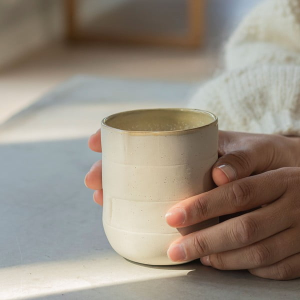 Căni albe/bej 2 buc. din piatră 0.3 l Sand Grain – Mette Ditmer Denmark-image-1