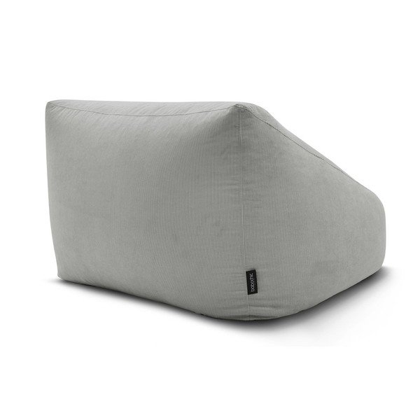 Fotoliu bean bag gri deschis cu tapițerie din catifea reiată Lilibet – Bobochic Paris-image-4