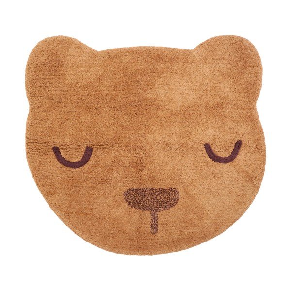 Covor pentru copii cărămiziu lavabil, țesut manual din bumbac 110x110 cm Sandel – Nattiot
