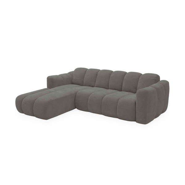 Colțar gri extensibil cu tapițerie din chenille (cu colț pe partea stângă) Michell – Miuform